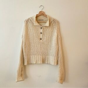 Everlane The Lofty-Knit Henley | Alpaca & Merino blend | Cream